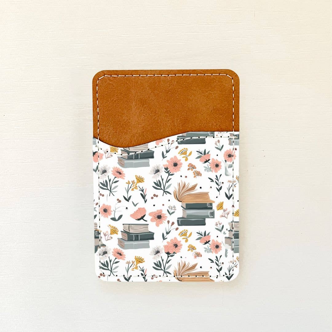 Bookish Florals Leather Card Holder