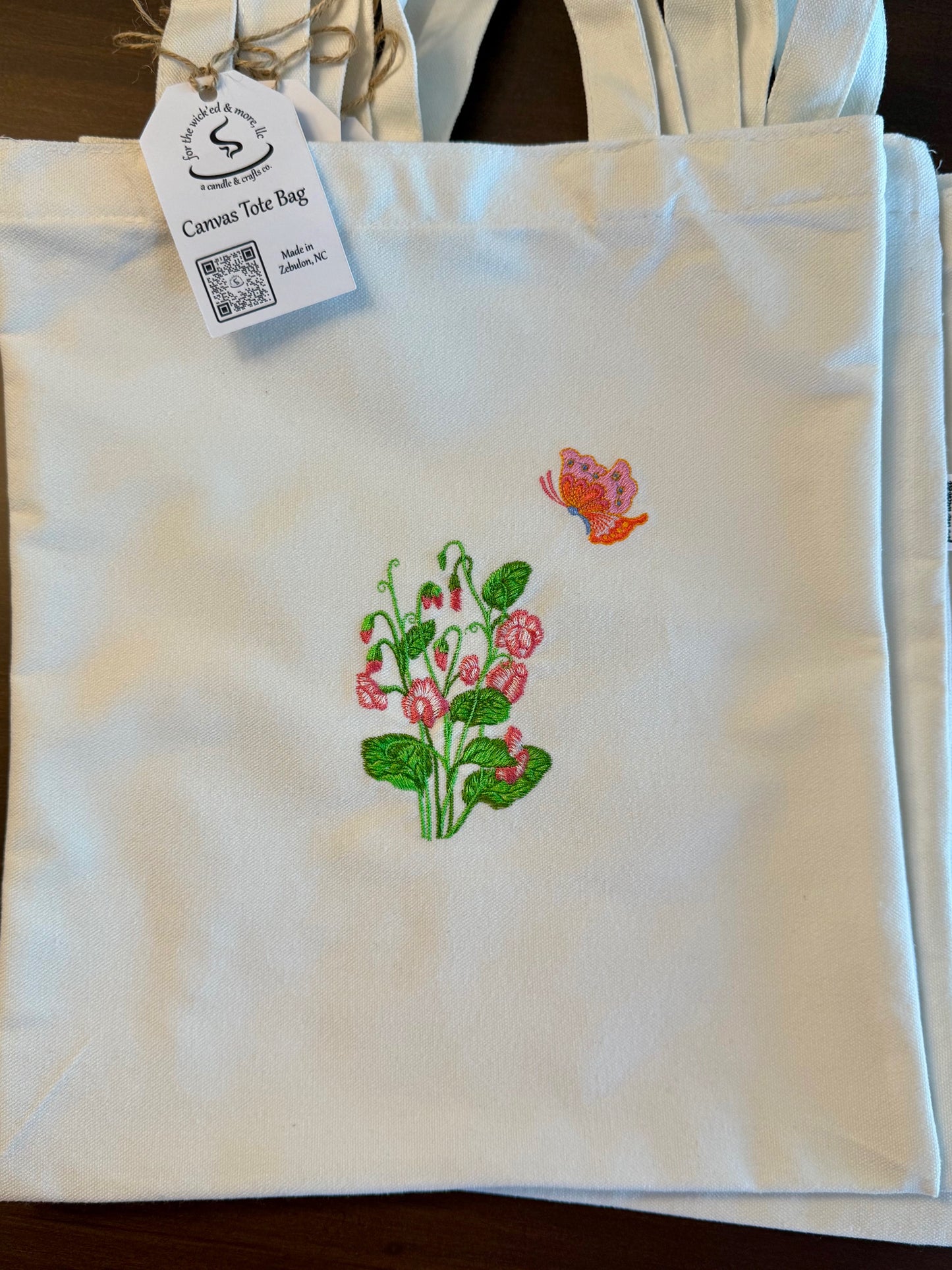 Embroidered Canvas Tote Bag