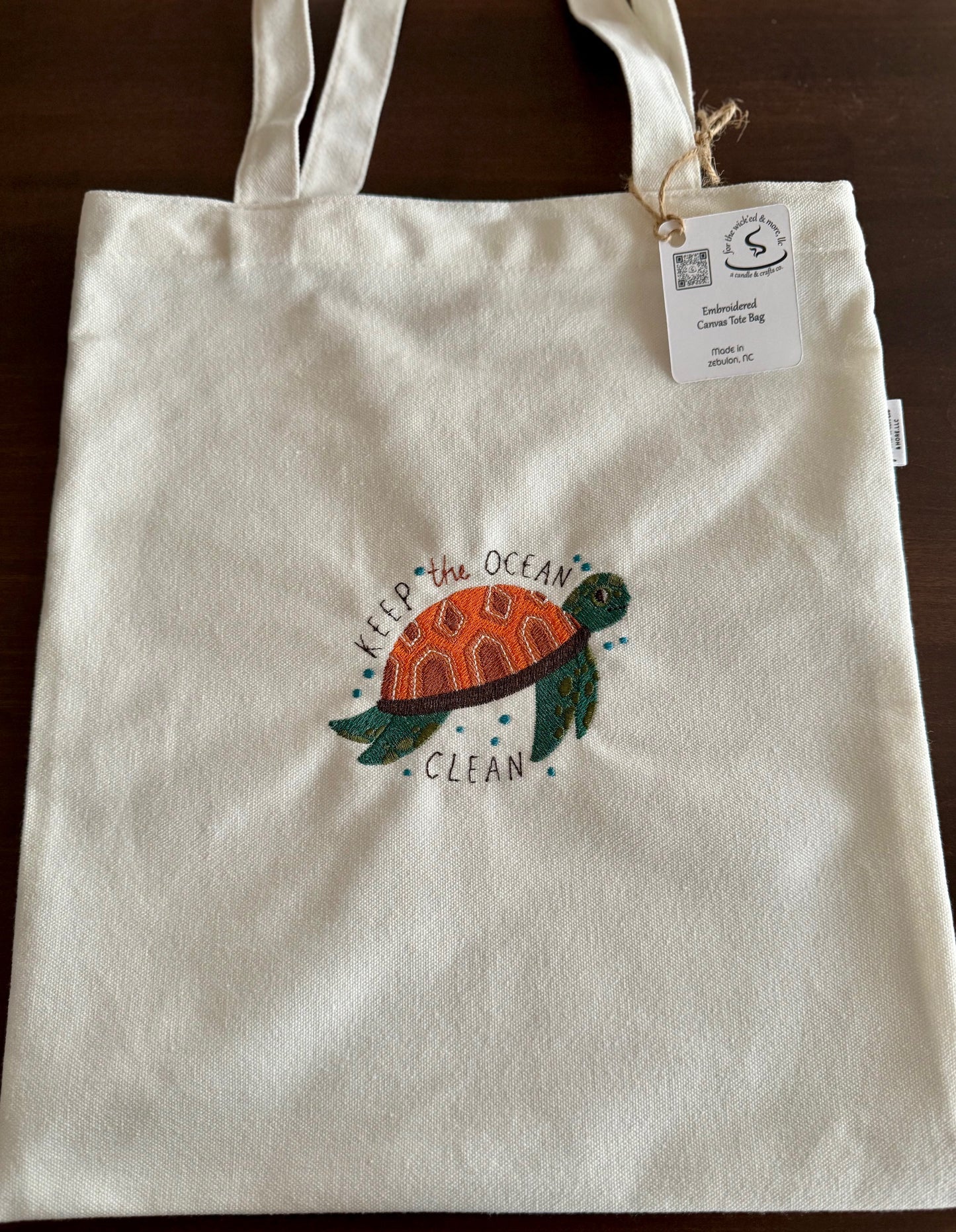 Embroidered Canvas Tote Bag