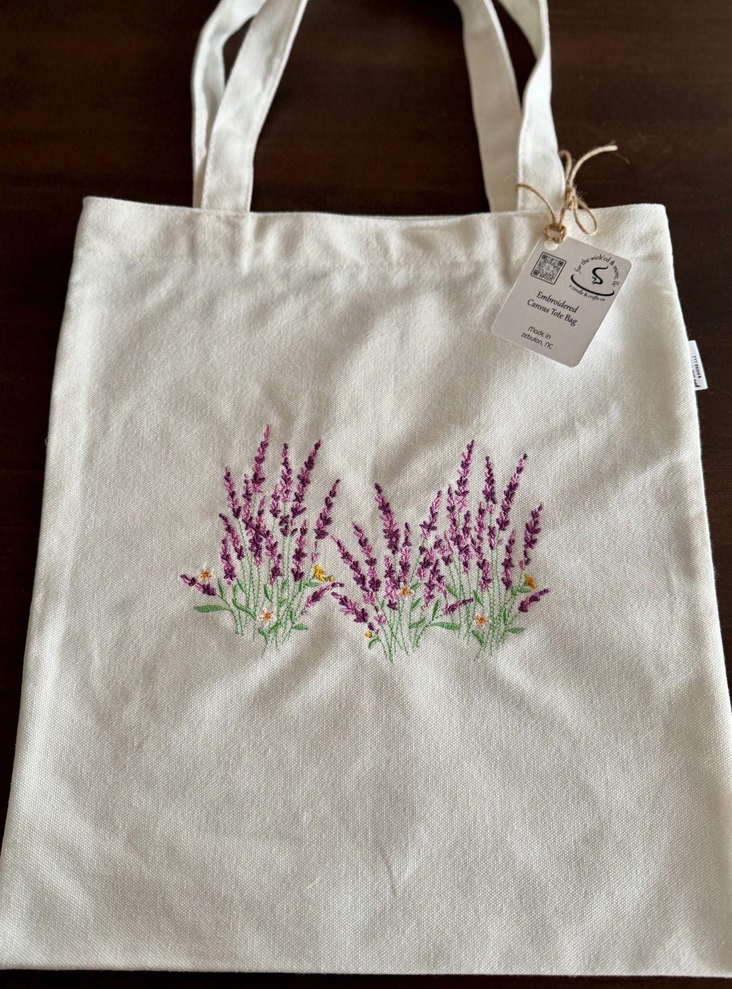Embroidered Canvas Tote Bag