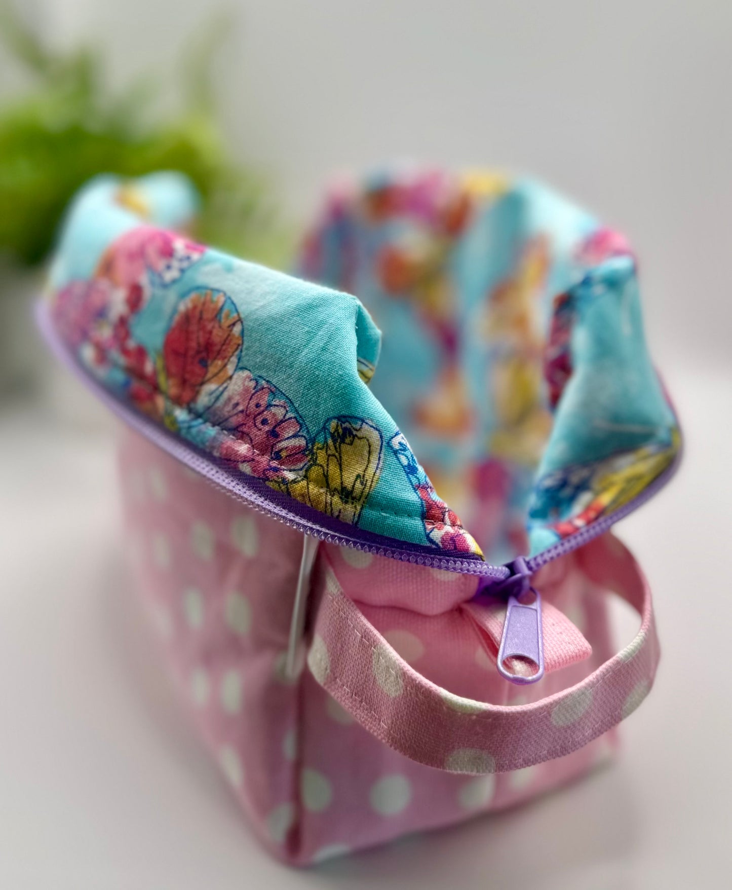 Makeup Bag Pink Polka Dot