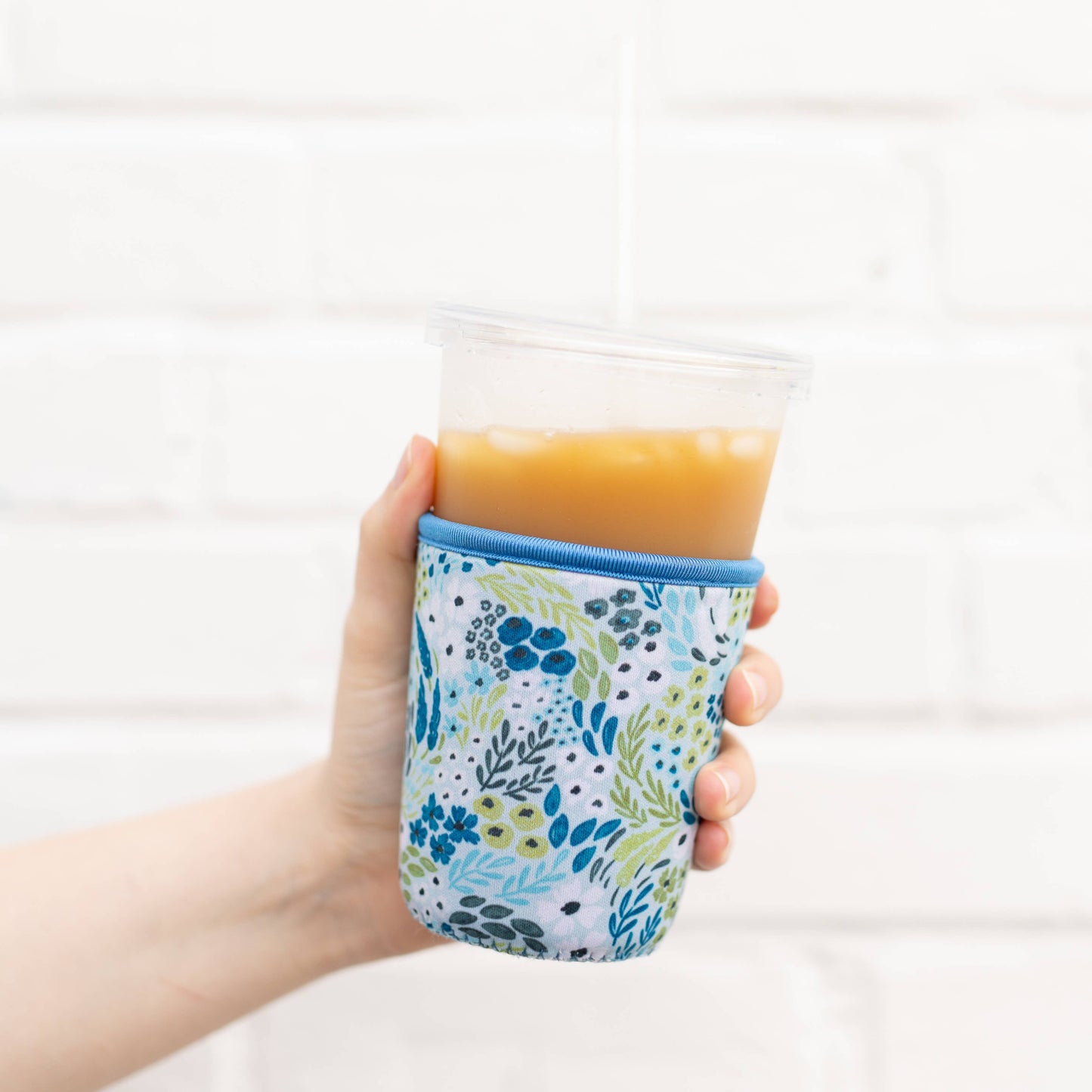 Waterfall Floral Drink Sleeve, Iced Coffee, Drink Cover