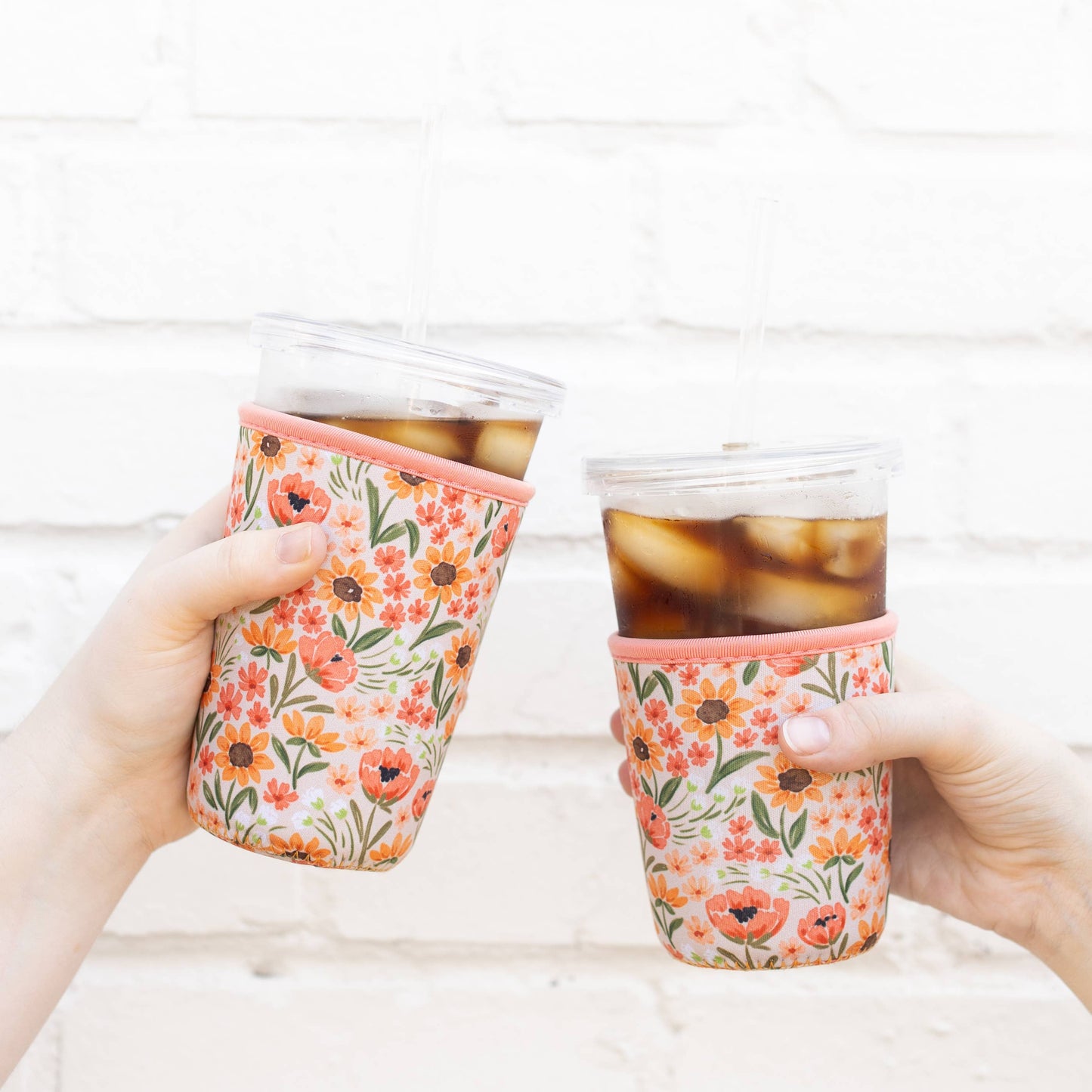 Sunny Poppies Drink Sleeve, Iced Coffee Sleeve, Drink Cover