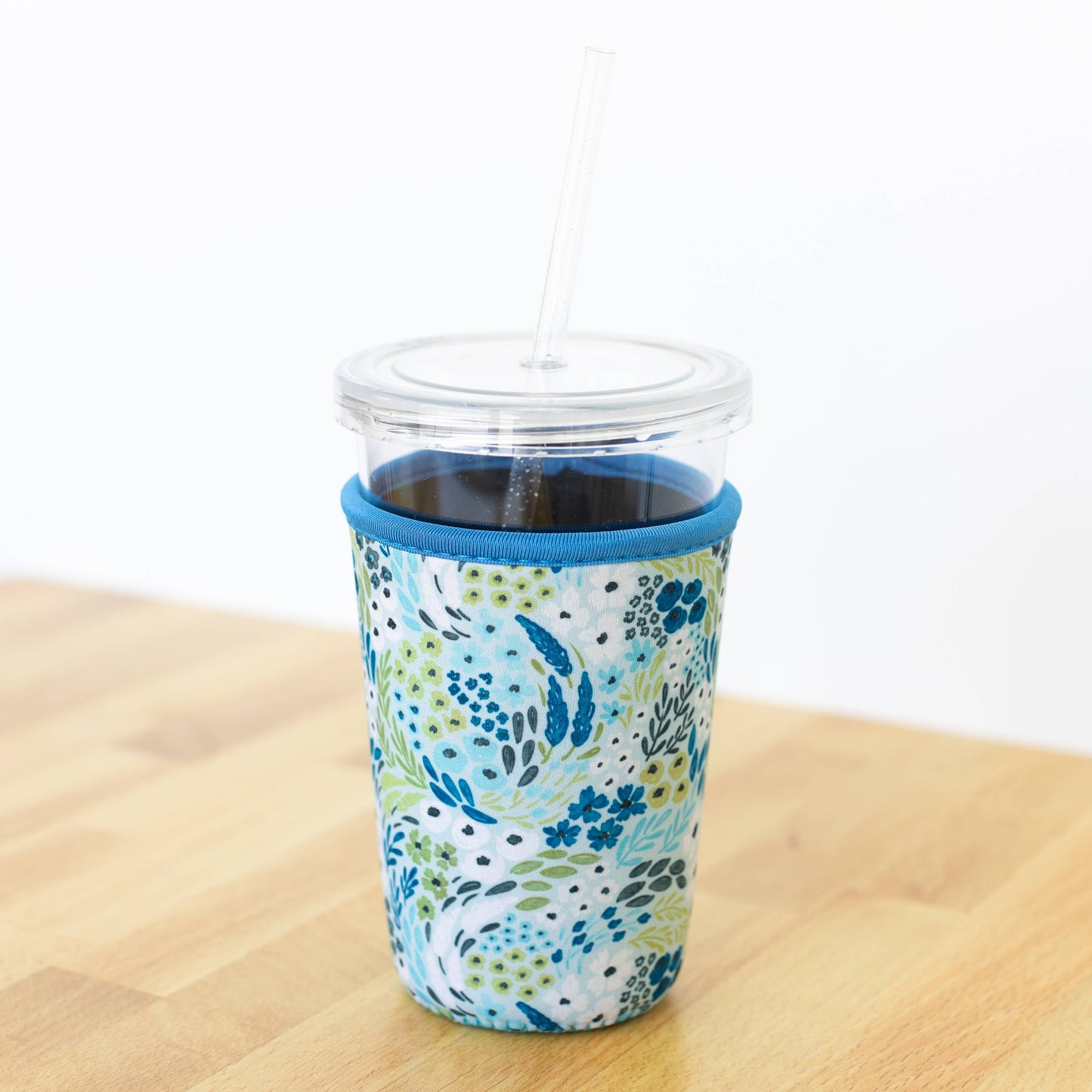 Waterfall Floral Drink Sleeve, Iced Coffee, Drink Cover