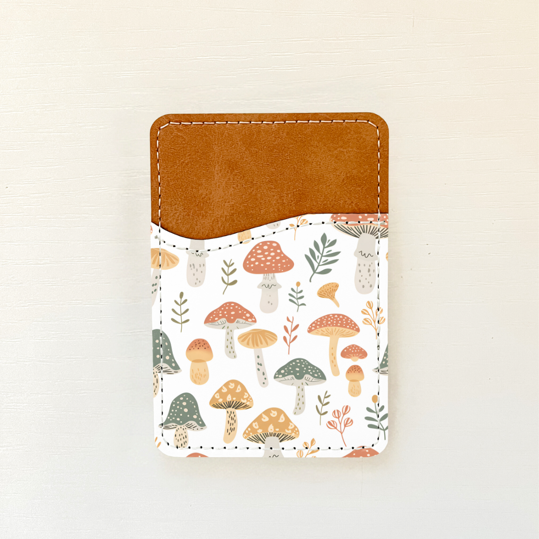 Mushroom Aesthetic Leather Card Holder