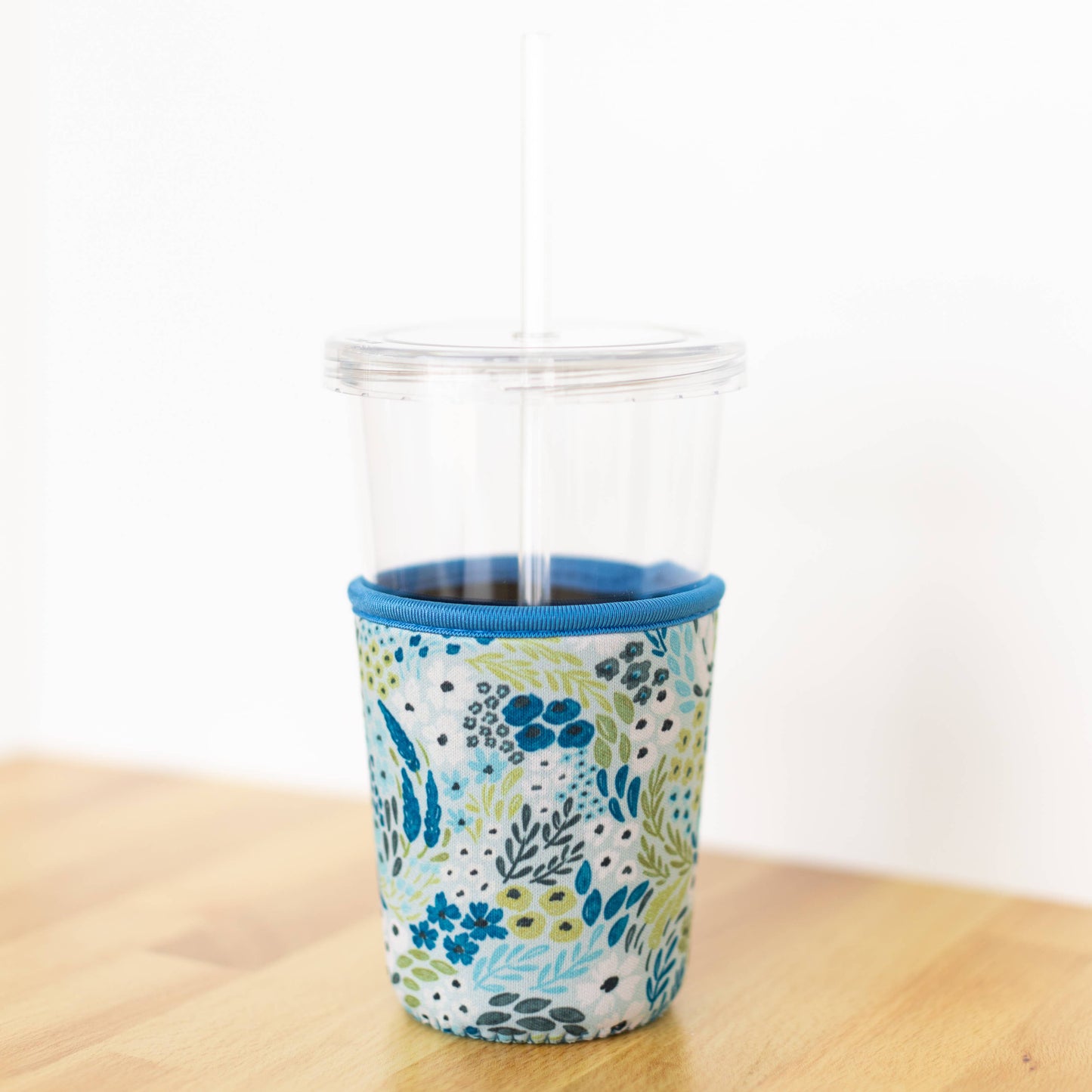 Waterfall Floral Drink Sleeve, Iced Coffee, Drink Cover