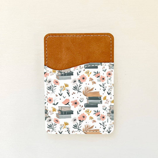 Bookish Florals Leather Card Holder