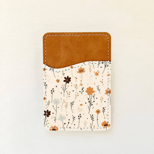 Neutral Florals Leather Card Holder