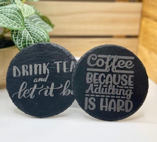 Round Slate Coaster