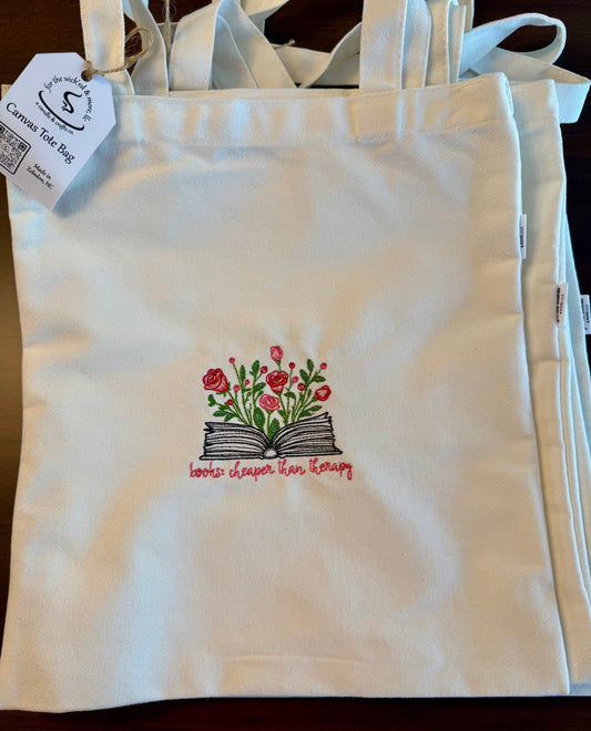 Embroidered Canvas Tote Bag
