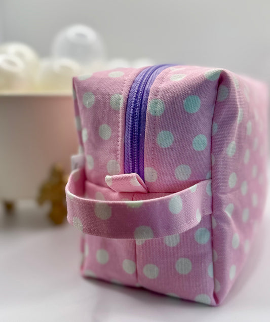 Makeup Bag Pink Polka Dot